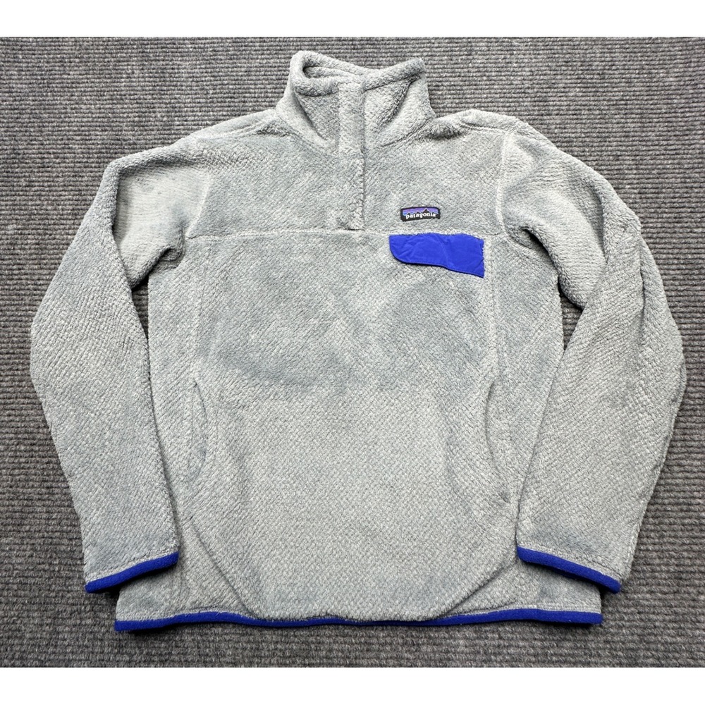 Patagonia Re-Tool Snap-T Pullover‎ Women M Gray Blue Polartec Fleece